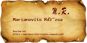 Marianovits Rózsa névjegykártya