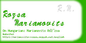 rozsa marianovits business card